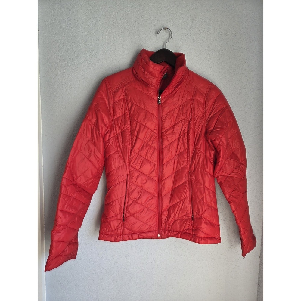 TEK GEAR WOMEN'S RED WARM LIGHTWEIGHT PUFFER JACKET/PARKA‎ -SMALL- NO hood